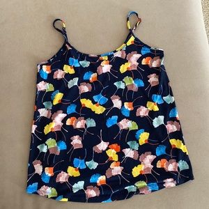 Limited navy blue with colorful flowers tank top